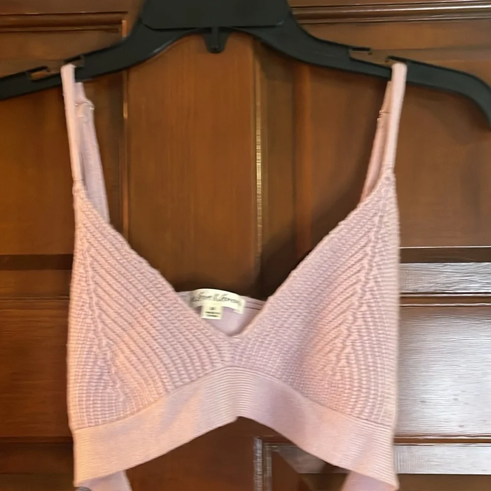 For Love and Lemons Joan Knit cropped Lavender Wrap Top M - Picture 3 of 6